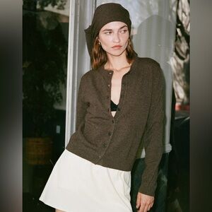 BNWT Gil Rodriguez x Tricot Cashmere Wool Cardigan in Marmotta